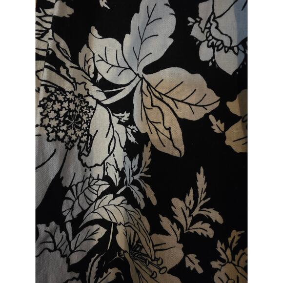 Old Navy Pencil Skirt XS Womens Linen Blend Black White Floral Print Midi NWT - Picture 6 of 6